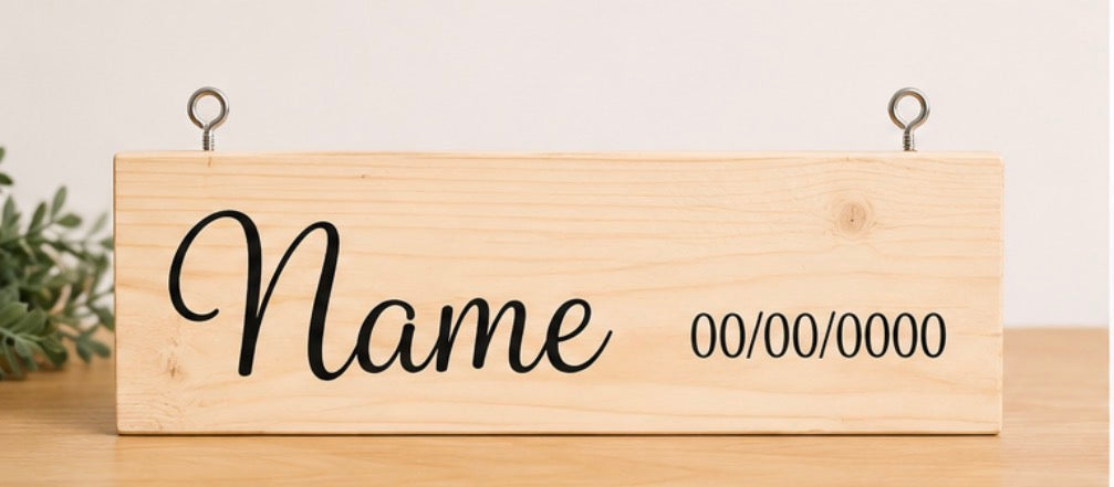 Personalized Grandkids Wood Sign | Custom Name & Birthdate